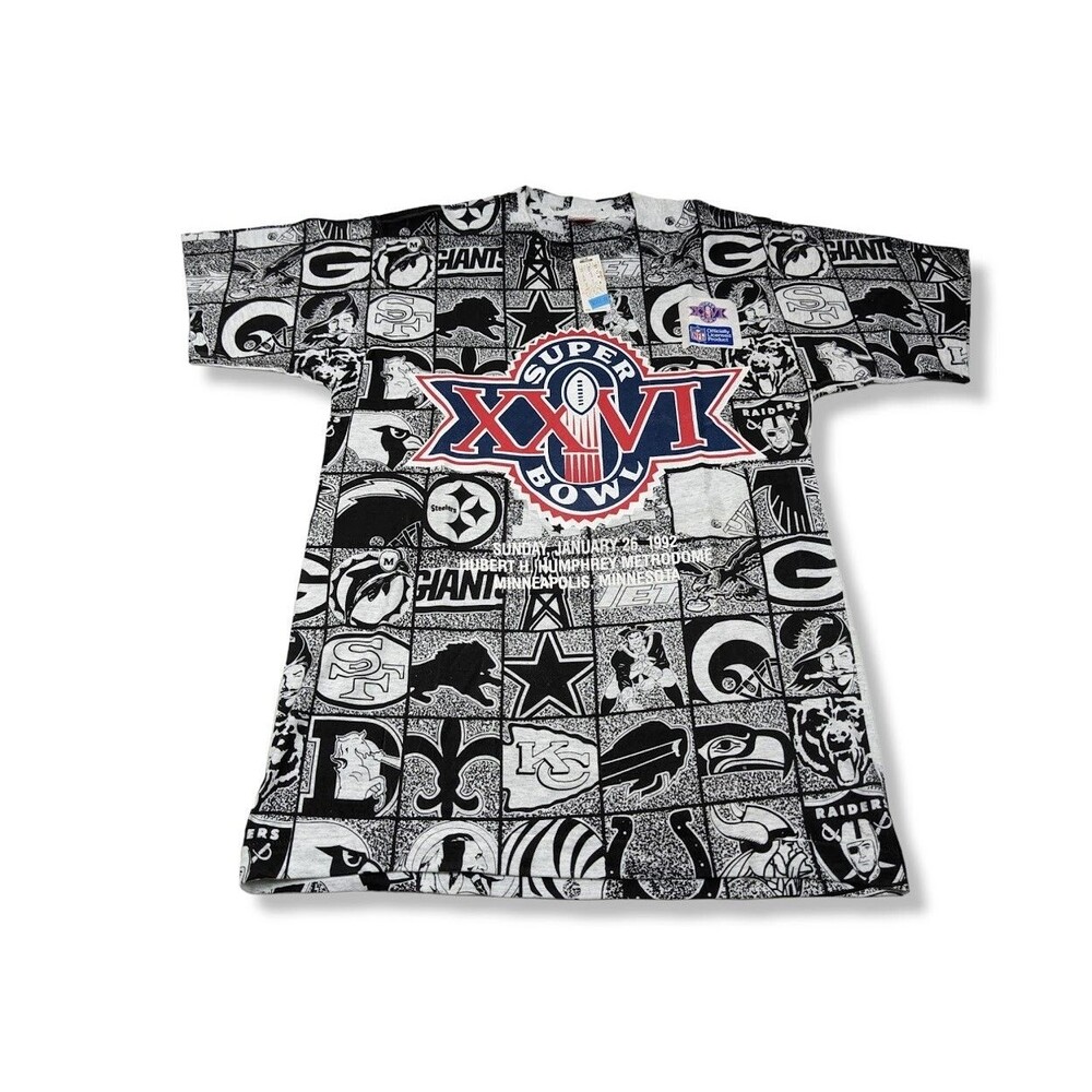 NFL Super Bowl XXVI All Over Print 1992‎ Redskins Bills